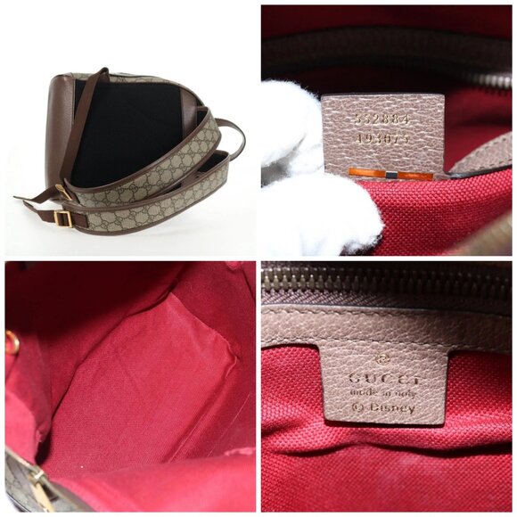 GUCCI GG Supreme Disney Collaboration Backpack PVC Beige Gold 552884 Auth141154M - Picture 16 of 16